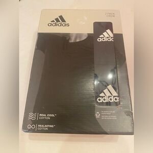 Adidas 2 Pack Men’s Active Flex Cotton Crew Neck T-shirt Tee Black Size Medium